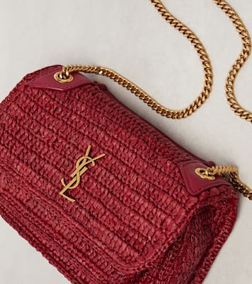Niki Mini raffia shoulder bag | Saint Laurent