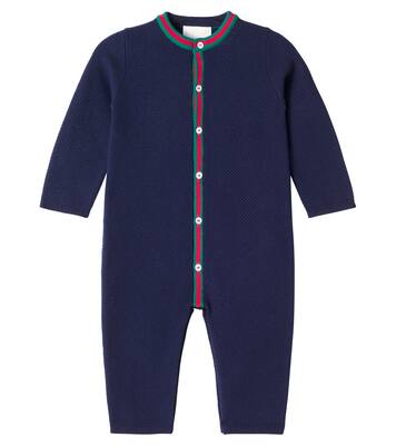 Bébé – Grenouillère Web Stripe en coton mélangé | Gucci Kids