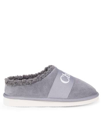 Slippers aus Veloursleder | Chloé Kids