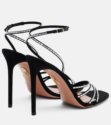 Sandalen Mistica 105 aus Satin mit Kristallen | Aquazzura