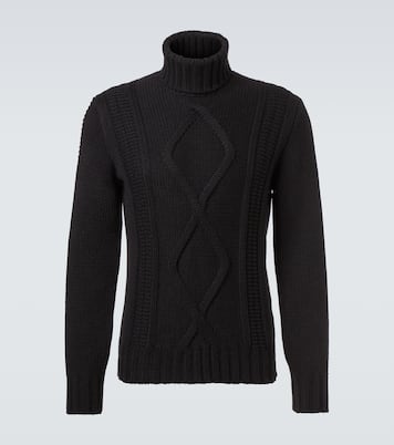 Dolcevita in cashmere a trecce | Brunello Cucinelli