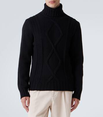 Dolcevita in cashmere a trecce | Brunello Cucinelli