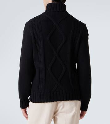 Dolcevita in cashmere a trecce | Brunello Cucinelli