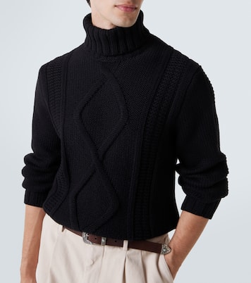 Dolcevita in cashmere a trecce | Brunello Cucinelli
