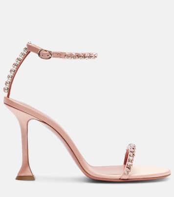 Gigi 95 crystal-embellished satin sandals | Amina Muaddi