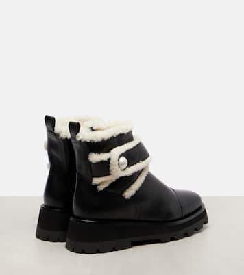 Ankle Boots Meena aus Leder mit Shearling | Jimmy Choo