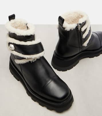 Ankle Boots Meena aus Leder mit Shearling | Jimmy Choo