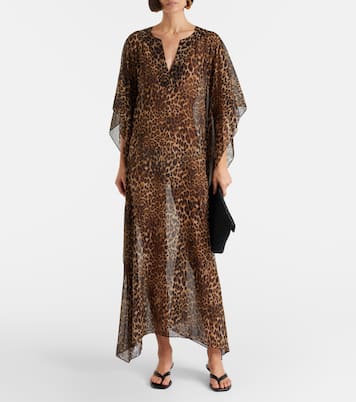 Erica leopard-print semi-sheer silk kaftan | Nili Lotan