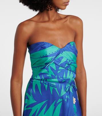 Collina printed strapless midi dress | Poupette St Barth