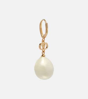 VLogo faux pearl drop earrings | Valentino