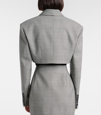 Houndstooth cropped wool-blend blazer | Balmain