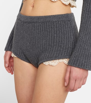 Shorts aus Kaschmir mit Häkelstrick | Magda Butrym