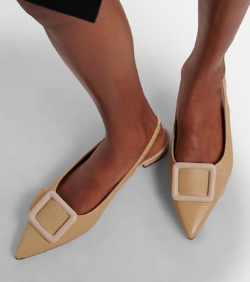 Bailarinas destalonadas Maylura de piel grabada | Manolo Blahnik