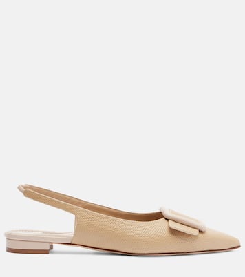 Bailarinas destalonadas Maylura de piel grabada | Manolo Blahnik