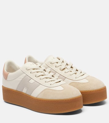 H698 suede-trimmed leather sneakers | Hogan
