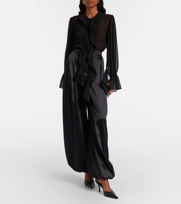 Silk-blend satin wide-leg pants | Nina Ricci