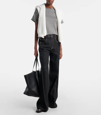 T-shirt in misto cashmere e seta | Brunello Cucinelli