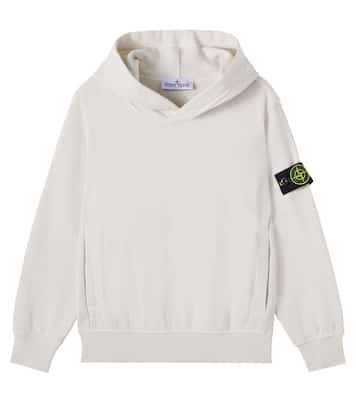 Compass cotton jersey hoodie | Stone Island Junior