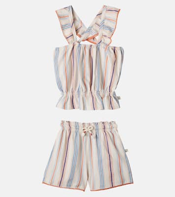 Ensemble top et short Ava en coton rayé | Cozmo