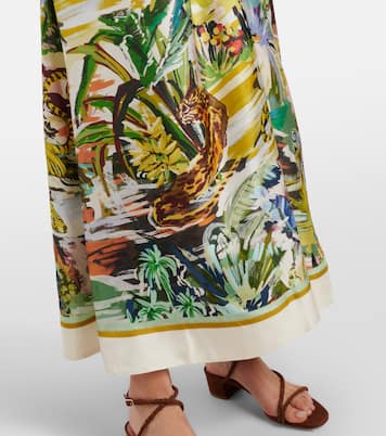 Robe longue Jungle Boogie en soie | Alémais