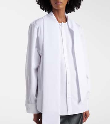 Tie-neck cotton poplin blouse | Saint Laurent