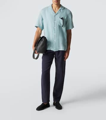 Linen straight pants | Thom Sweeney