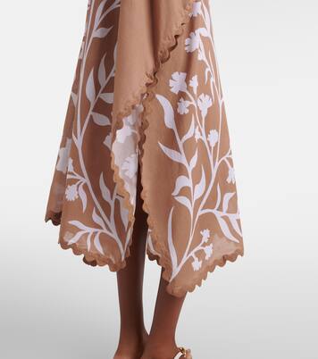 Floral scalloped cotton kaftan | Juliet Dunn