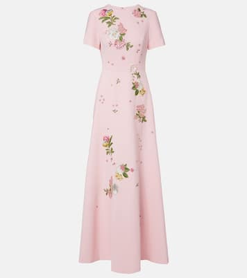 Floral embroidered crêpe gown | Carolina Herrera