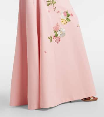 Floral embroidered crêpe gown | Carolina Herrera