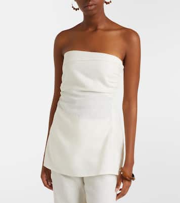 Boe 스트랩리스 리넨 탑 | Faithfull