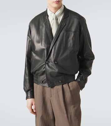 Archivio leather bomber jacket | Giorgio Armani