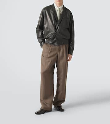 Archivio leather bomber jacket | Giorgio Armani