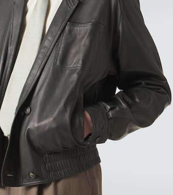 Archivio leather bomber jacket | Giorgio Armani