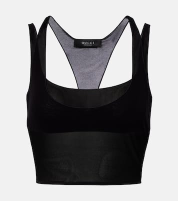 Layered semi-sheer crêpe jersey top | Gucci