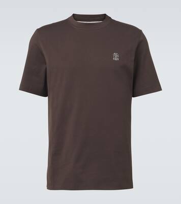 Logo cotton jersey T-shirt | Brunello Cucinelli