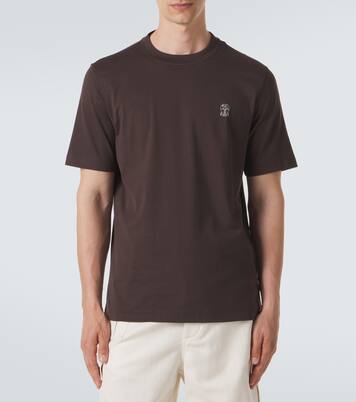 Logo cotton jersey T-shirt | Brunello Cucinelli