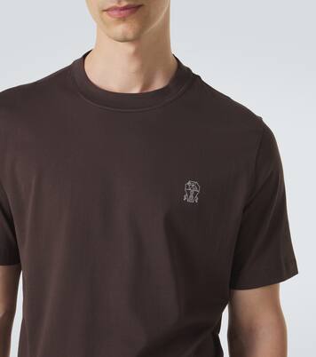 Logo cotton jersey T-shirt | Brunello Cucinelli