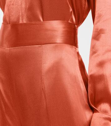 Pantalon ample Lido à taille haute en satin | Galvan