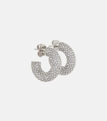Orecchini Cameron Mini in argento con cristalli | Amina Muaddi