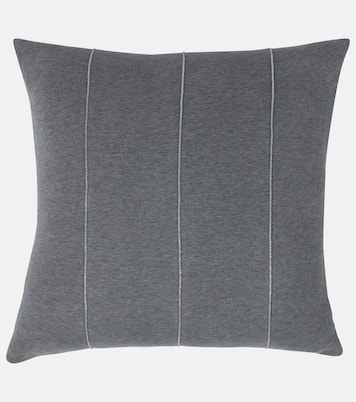 Embellished cotton cushion | Brunello Cucinelli