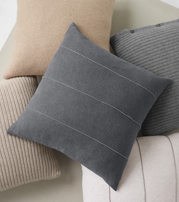 Embellished cotton cushion | Brunello Cucinelli