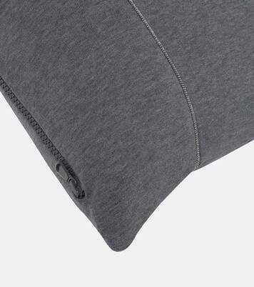 Embellished cotton cushion | Brunello Cucinelli