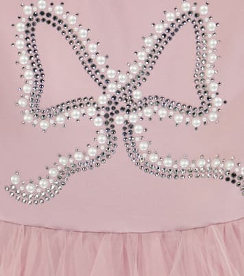 Robe en mikado et tulle à ornements | Monnalisa