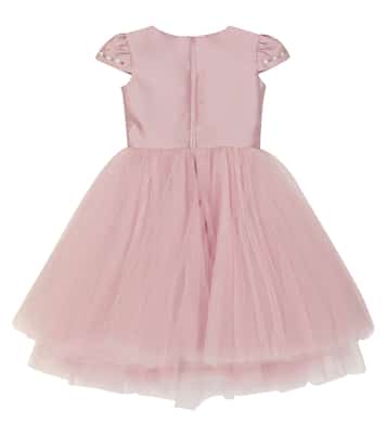 Robe en mikado et tulle à ornements | Monnalisa