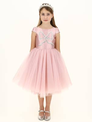 Robe en mikado et tulle à ornements | Monnalisa