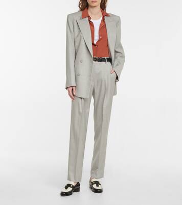 Pantalon droit à taille haute en laine | Blazé Milano