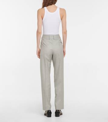 Pantalon droit à taille haute en laine | Blazé Milano