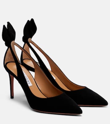 Escarpins Bow Tie 85 en daim | Aquazzura