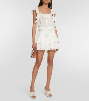 Minifalda Antila de encaje a capas | LoveShackFancy