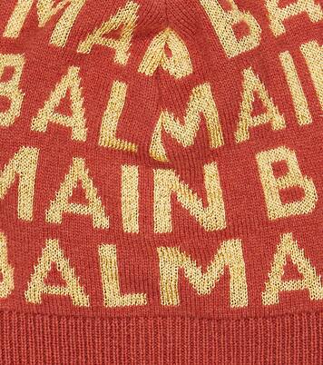 Logo wool-blend beanie | Balmain Kids